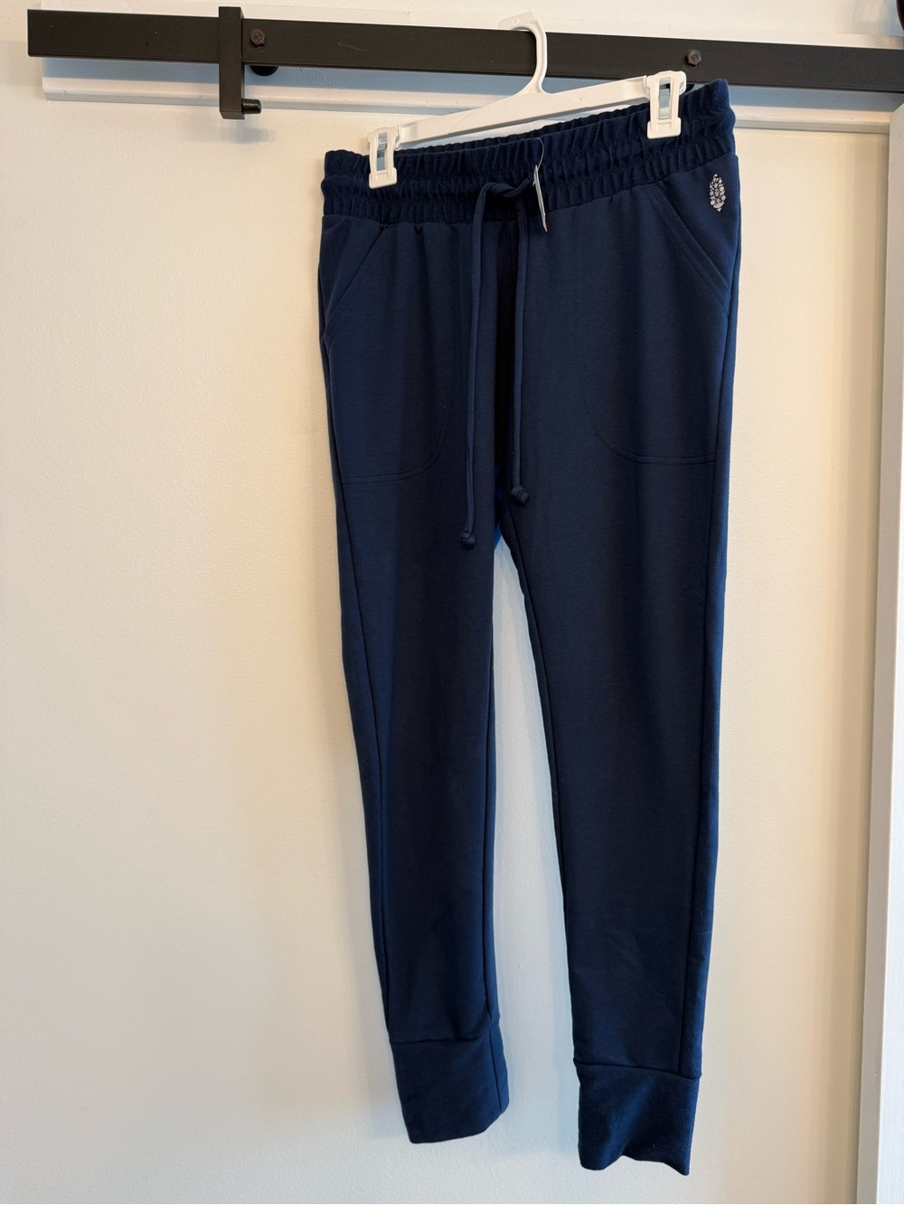 Free People Navy Blue Jogger Pants - Elastic Waist with Drawstring